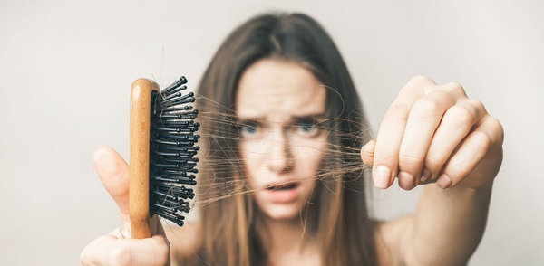 hair on a hairbrush