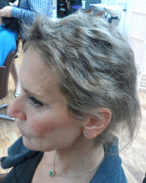 Jacquie's natural hair growing back after chemotherapy treatment finished