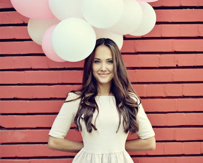 girl with balloons